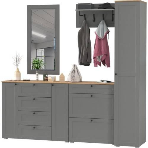 Прихожая Остин №70 Графит/дуб золотой