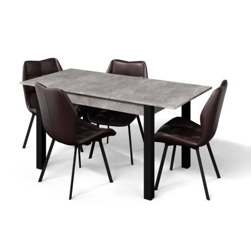 Стол Милан-3 / Ателье Светлое / Черный