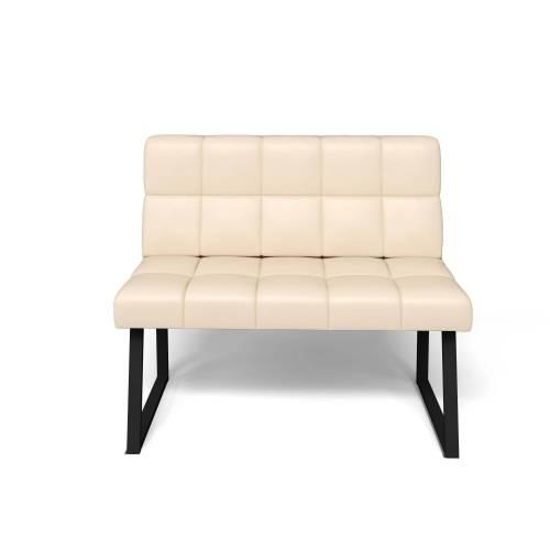 Кухонный диван Реал РМД 1100 / Экокожа Крем / Черный муар