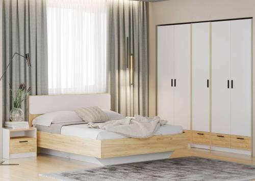 Спальня Оттавия 7 / Белый / Дуб Крафт Золотой