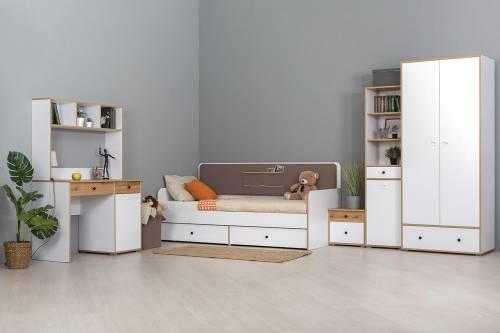 Вуди Надстройка на стол 13.161 белый/дуб золотой