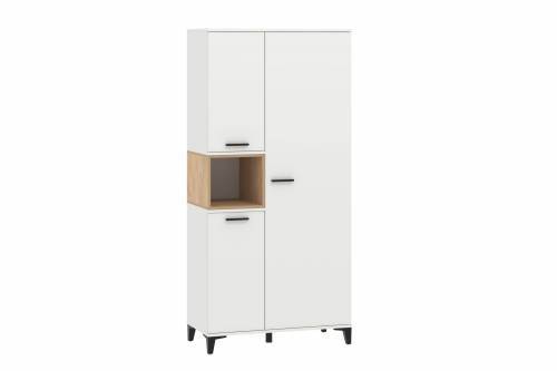 Шкаф комбинированный Берген НМ 013.07 Белый/Дуб Бунратти