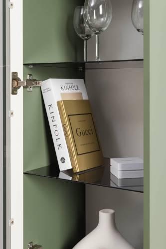 Шкаф-витрина Марион 16.397.01, Дымчатый Зеленый/Олива шагрень