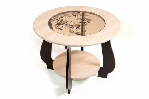 Стол журнальный СЖ-24 с рисунком Р-3/дуб/венге