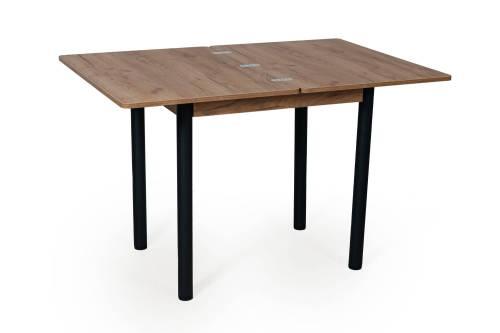 Стол поворотно-раскладной Ирис / Дуб Крафт Золотой / Черный