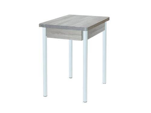 Стол обеденный Глайдер  / Ясень шимо светлый /Опора № 2-круглая муар белый