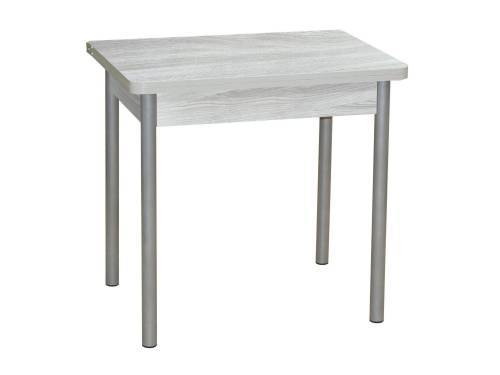 Стол обеденный ЭКО 80*60 / Ясень шимо светлый /Опора № 2-круглая серебристый металлик