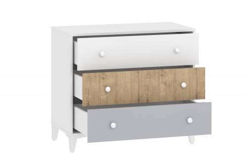 Комод НМ 041.15 Морти Дуб Бунратти/белый/серый