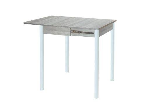 Стол обеденный Глайдер  / Ясень шимо светлый /Опора № 2-круглая муар белый