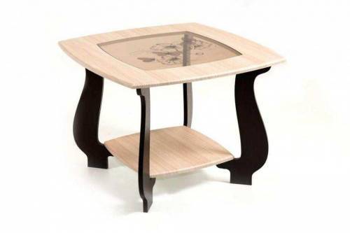 Стол журнальный СЖ-22 с рисунком Р2 дуб/венге