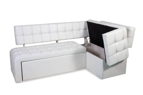 Кухонный угловой диван со спальным местом ПРАГА / Венге / Экокожа Милк