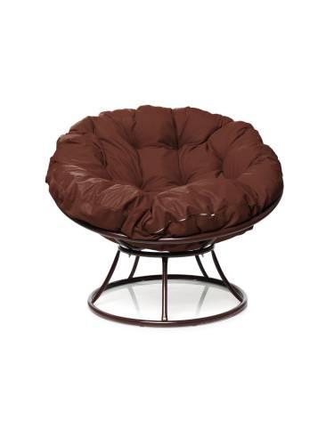 Кресло ПАПАСАН без ротанга коричневое, коричневая подушка