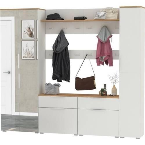 Прихожая Октава 50 Белый шагрень /Дуб золотой