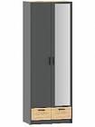 НМ 011.80 Шкаф для одежды с зеркалом Оттавия Антрацит/Дуб золотой