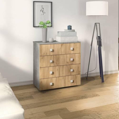 Комод Лофт-5 / Ателье светлое / Дуб Крафт Золотой