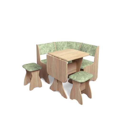 Кухонный набор Тюльпан-мини / дуб сонома / велюр Мохито