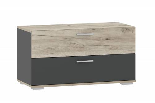 НМ 013.25 Тумба для обуви Санти Антрацит/Дуб крафт серый