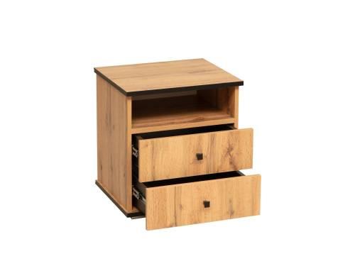 Тумба прикроватная Либерти 51.17 (опора 20) Дуб вотан/Черный