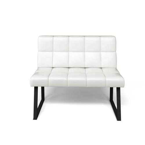 Кухонный диван Реал РМД 1100 / Экокожа Милк / Черный муар