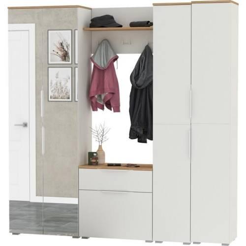 Прихожая Октава 46 Белый шагрень /Дуб золотой