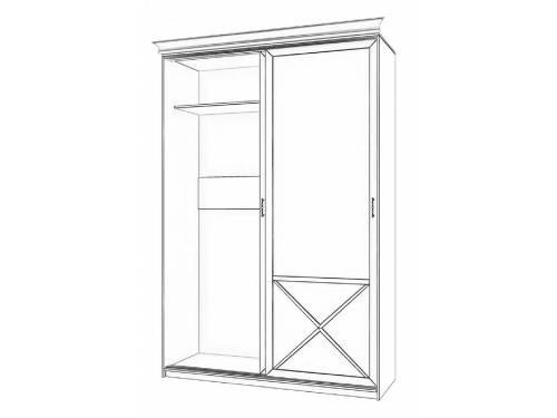 Бэль Шкаф-купе с нишей для гладильной доски Слоновая кость