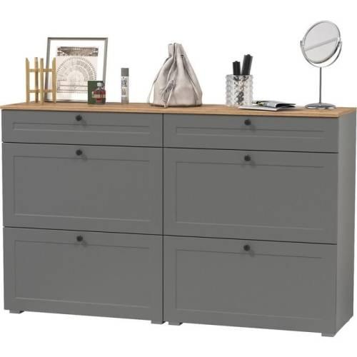 Прихожая Остин №11 Графит/дуб золотой