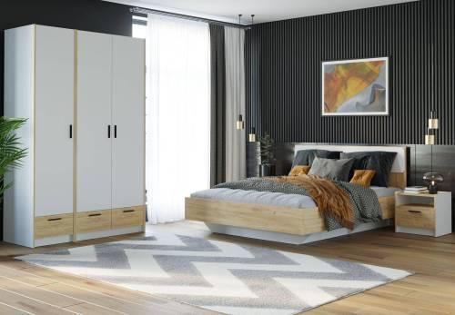 Спальня Оттавия 3 / Белый / Дуб Крафт Золотой