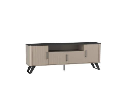 Тумба для ТВ 76.05 Фиделия Серый камень/Мрамор черный