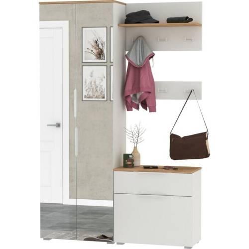 Прихожая Октава 30 Белый шагрень/Дуб золотой