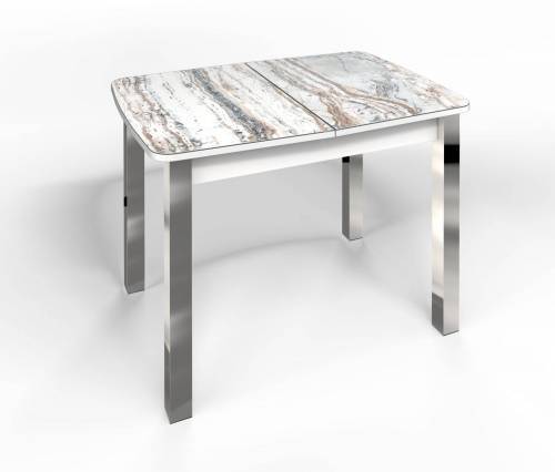 Стол СМ-2 Флорида ноги окрас квадратный белый/хром
