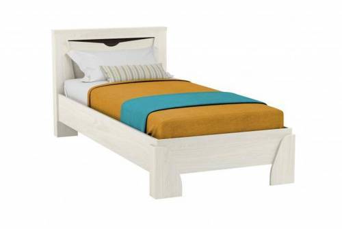 Кровать 33.07 Лючия 900 с настилом бетон пайн белый/венге