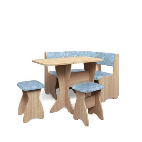 Кухонный набор Тюльпан-мини / дуб сонома / велюр Лагуна