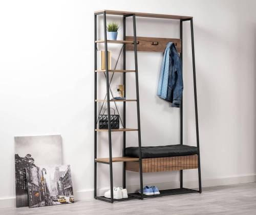 Прихожая Гранд 15.124 Дуб крафт табачный/к/з черный