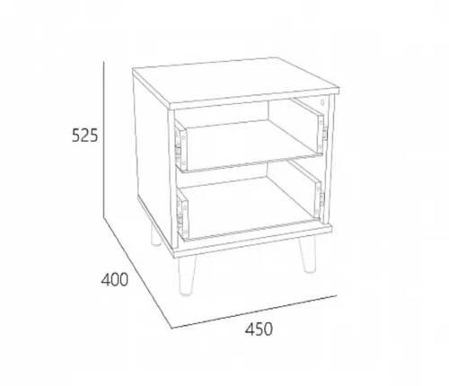 НМ 040.19 Тумба прикроватная Дакота, Сантьяго/Дуб Делано