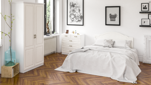 Спальня Ливерпуль вар.8 Белый/Ясень ваниль