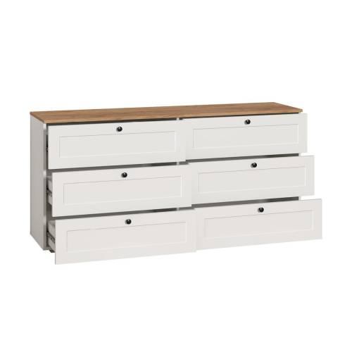 Комод Остин 16.240, Белый PE шагрень/Дуб Золотой Крафт