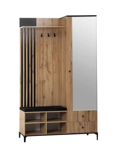 Шкаф для прихожей Либерти 51.22 (опора 150) Дуб вотан/Черный