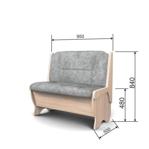 Скамья Лотос 950 / Ясень светлый / Велюр Графит