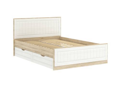 Кровать с ящиками НМ 040.34+НМ 040.39 Оливия Дуб Сонома/белое дерево