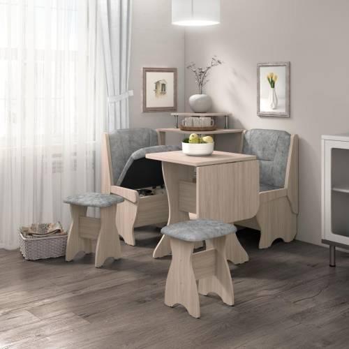 Скамья Лотос 550 / Ясень светлый / Велюр Графит