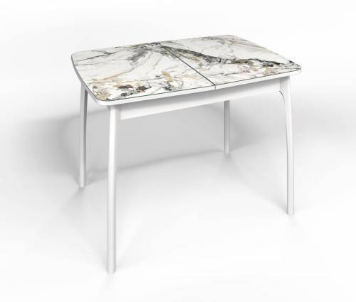 Стол СМ-6 Флорида опора массив изогнутая белый