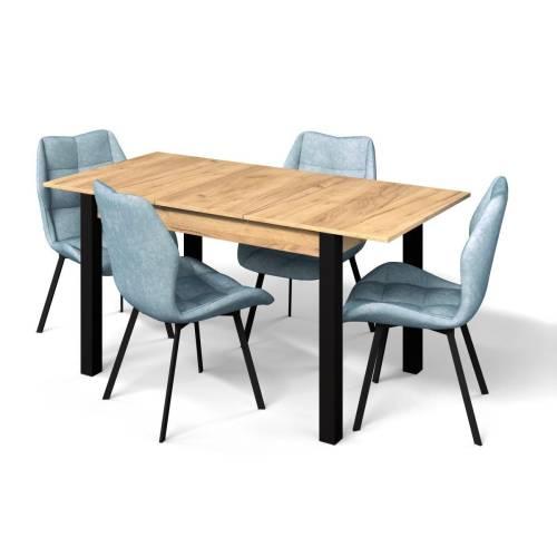 Стол Милан-3 / Дуб Крафт Золотой / Черный