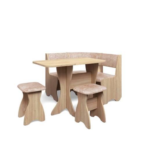 Кухонный набор Тюльпан-мини / дуб сонома / велюр Латте