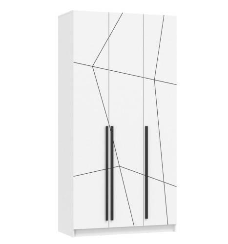 Шкаф для одежды 67.12 "Брандо" (3-х дв.) МДФ ГЕОМЕТРИЯ Белый