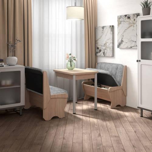 Кухонный набор Лотос ( Лотос 950 2 шт. + стол Ирис / черные опоры)  Дуб Сонома / Велюр Графит