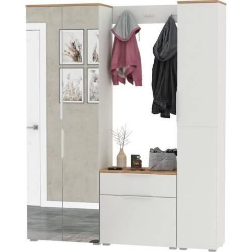 Прихожая Октава 41 Белый шагрень /Дуб золотой