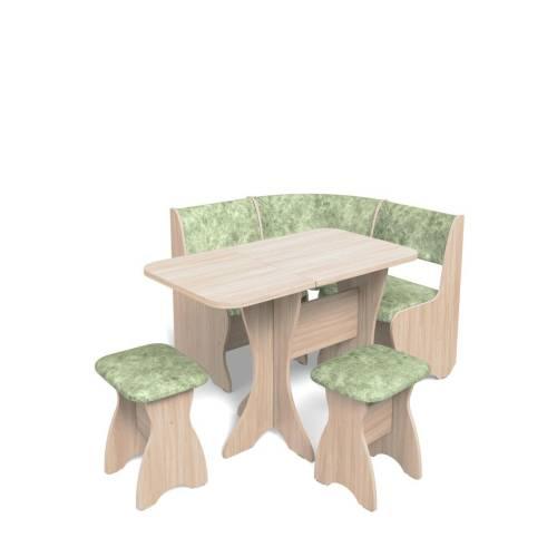 Кухонный набор Тюльпан-мини / ясень светлый / велюр Мохито