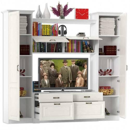 Стенка Ливерпуль 3 Белый/Ясень ваниль