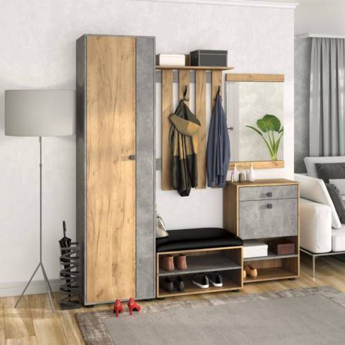 Прихожая мини-лайт компл. 6 дуб крафт/ателье светлое