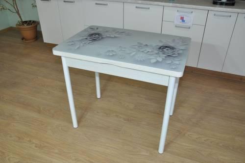 Обеденная группа Симпл фотопечать Цветы на сером №13